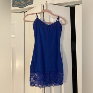 New Mix Royal Blue Lace Trim Chemise